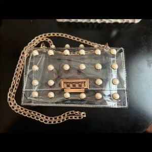 Clear pearl purse